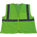Petra Roc Inc Petra Roc Safety Vest, ANSI Class 2, Zipper Closure, Polyester Mesh, Lime, S/M LVM2-CB0-S/M